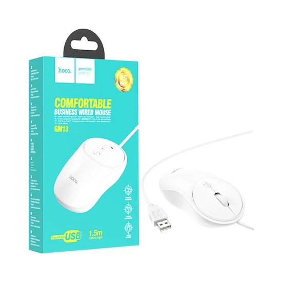 Hoco Wired Mouse GM13 Esteem 1.5m White